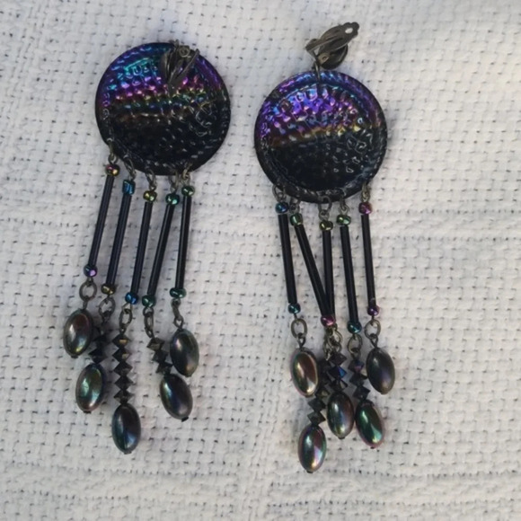 Vintage oxidized metal.earrings‎ - Picture 4 of 6